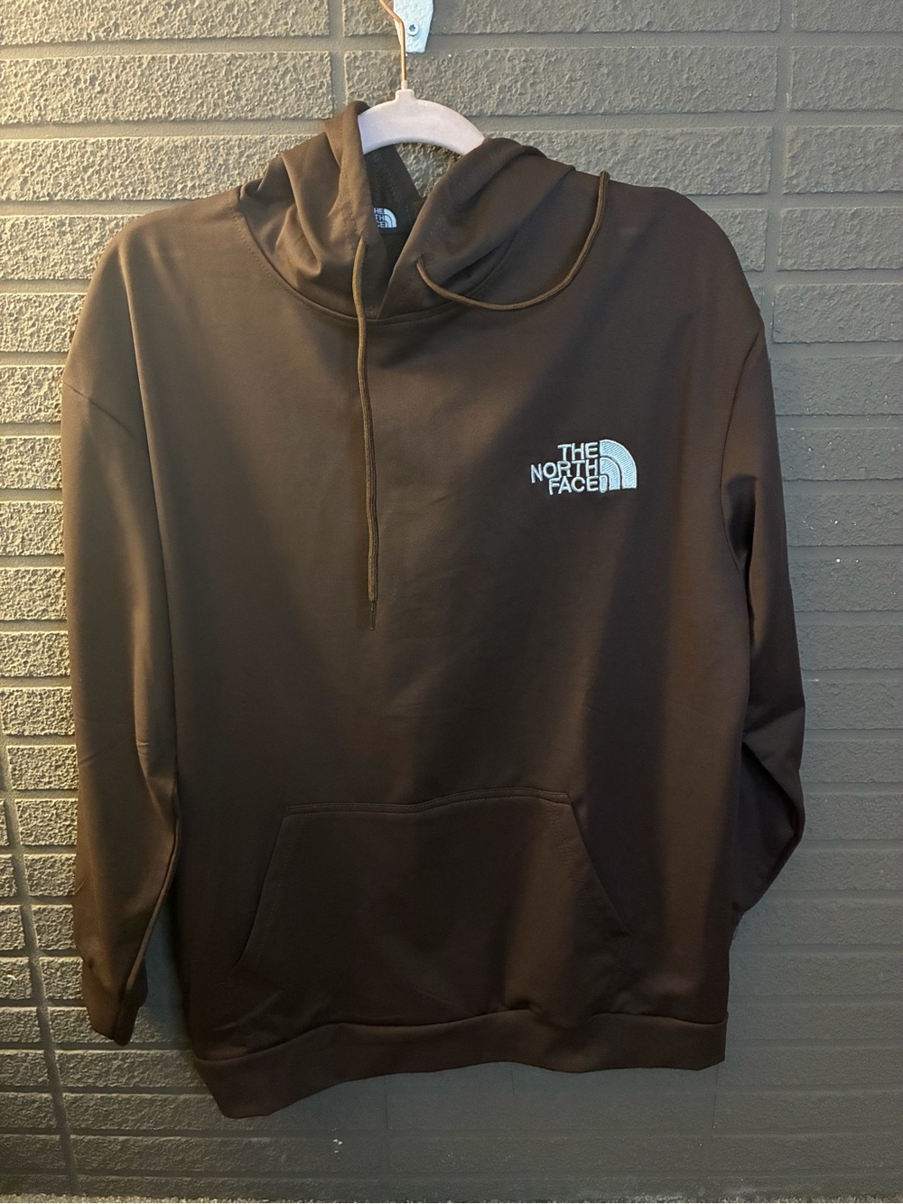 The North Face Brown Pullover Hoodie with White Logo